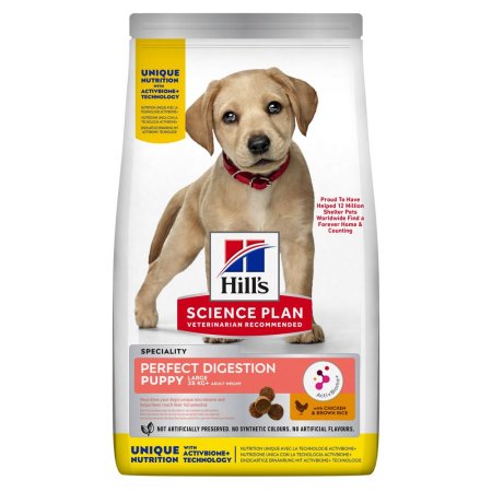 Hill"s Science Plan Perfect Digestion krmivo pro štěňata velkých plemen s kuřetem a hnědou rýží 12 kg