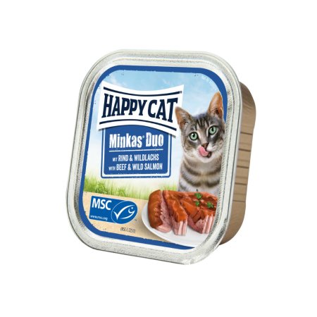 Happy Cat Duo Menu - Hovězí & Divoký losos 100 g