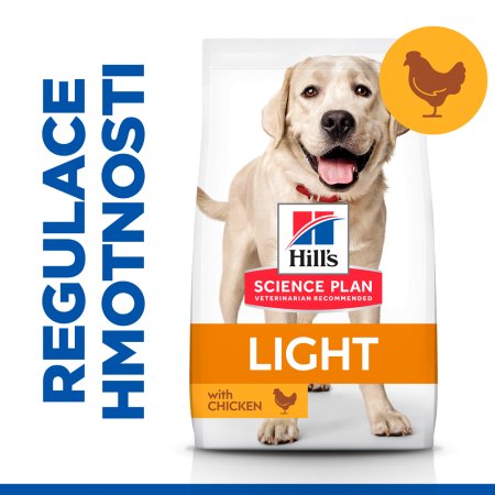 Hill’s Science Plan Light granule pro dospělé psy velkých plemen s kuřecím 18 kg