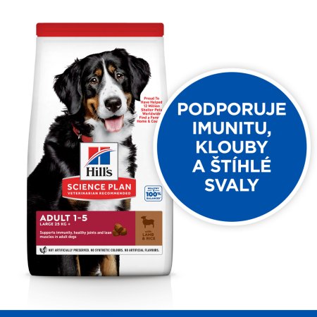 Hill’s Science Plan pro dospělé psy velkých plemen s jehněčím a rýží 14 kg