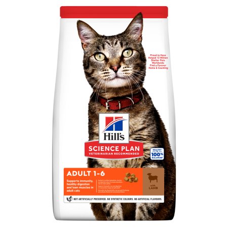 Hill’s Science Plan granule pro dospělé kočky s jehněčím a rýží 10 kg