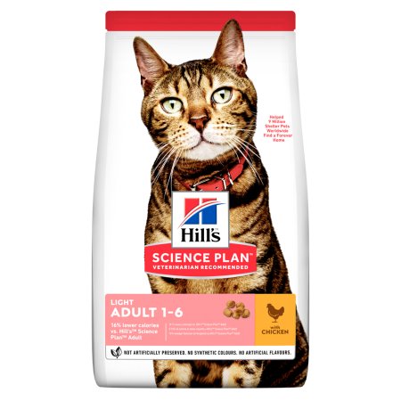 Hill’s Science Plan Light granule pro dospělé kočky s kuřecím 10 kg