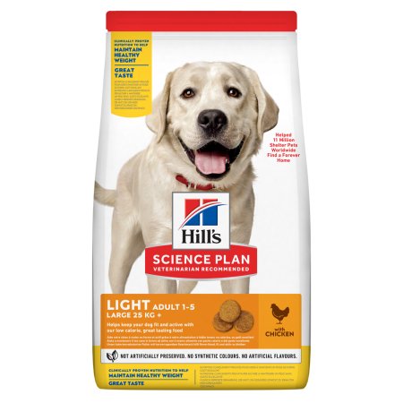 Hill’s Science Plan Light granule pro dospělé psy velkých plemen s kuřecím 14 kg