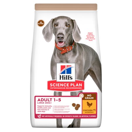 Hill’s Science Plan No Grain pro dospělé psy velkých plemen s kuřecím 14 kg